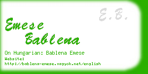 emese bablena business card